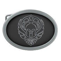 Spartan Greek Warrior Black and Silver Belt Buckle