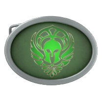 Spartan Greek Warrior Green and Gold Belt Buckle