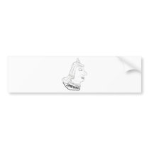 Spartan Head Logo BW Bumper Sticker