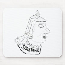 Spartan Head Logo BW Mousepad