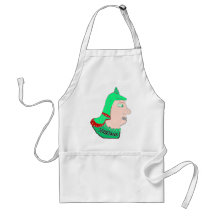 Spartan Head Logo Green and Peach Apron