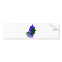 Spartan Head Logo Indigo and Moss Green Bumper Stickers