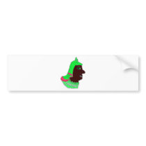 Spartan Head Logo Neon Green and Black Bumper Sticker