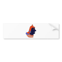 Spartan Head Logo Orange and Navy Bumper Stickers