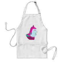 Spartan Head Logo Pink and Light Blue Aprons