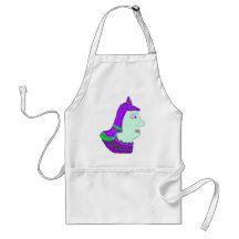 Spartan Head Logo Purple and Sea Green Apron