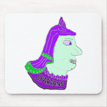 Spartan Head Logo Purple and Sea Green Mouse Pads