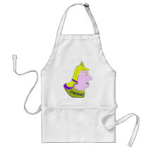 Spartan Head Logo Yellow and Mauve Apron