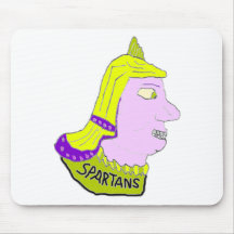 Spartan Head Logo Yellow and Mauve Mousepad