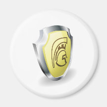 Spartan helmet shield security concept fridge magnet