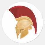Spartan or Trojan helmet Round Stickers