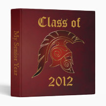 Spartan Trojan Class Of Red Graduation Binder 2