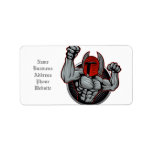 Spartan Trojan Mascot Label