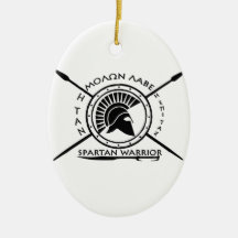 Spartan warrior shield christmas ornament