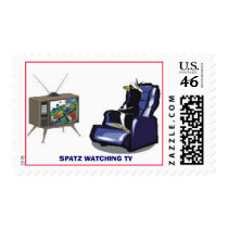  SPATZ WATCHING TV postage