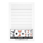 Spay and Neuter Your Pets Stationery