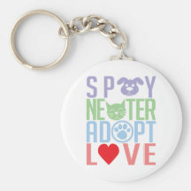 Spay Neuter Adopt Love 2 Key Chains