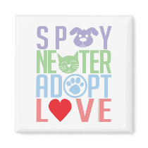 Spay Neuter Adopt Love 2 Fridge Magnet