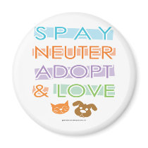 Spay Neuter Adopt Love magnets