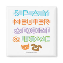 Spay Neuter Adopt Love magnets