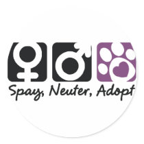 Spay, Neuter, Adopt Round Stickers