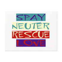 Spay Neuter Rescue Love Postcard