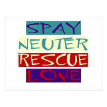 Spay Neuter Rescue Love Postcard