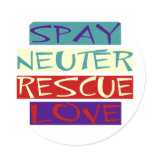 Spay Neuter Rescue Love Round Stickers