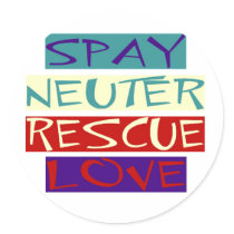 Spay Neuter Rescue Love stickers