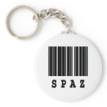 spaz barcode design keychains