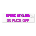 speak english bumper bumper stickers