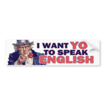 Speak English bumper stickers