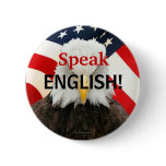 Speak English Eagle Pin Button