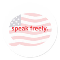 speak freely round sticker