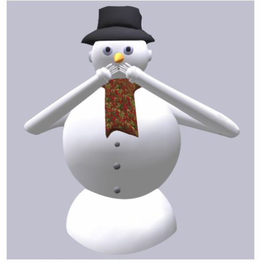 Speak No Evil Snowman Christmas Hanging Ornament Photo Sculptures