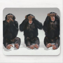 Speak No See No Hear No Evil Monkeys Mousepad by fuzzbuttcafe Speak No See No Hear No Evil Monkeys Mousepad