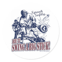 Speak Softly, but Swing A Big Stick! Sticker by fantasybaseball Speak Softly, but Swing A Big Stick! Sticker