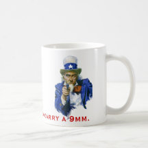 Speak Softly & Carry a 9mm Uncle Sam with Gun Mug