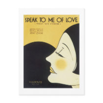 Speak to Me of Love Vintage Songbook Cover postcards