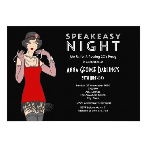 Speakeasy Night Party Roaring 20's Cards