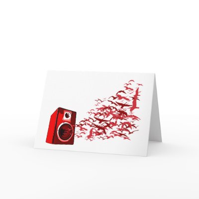 Speaker Birds Greeting Cards by HOTDJGEAR