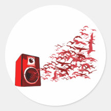 Speaker Birds Round Sticker
