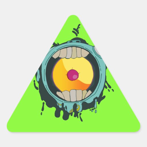 Speaker mouth ball character triangle sticker Zazzle