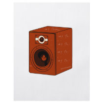 Speaker Single Grunged Graphic Red Brown Flyers