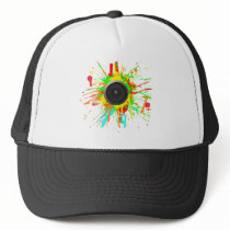Speaker Splatter - DJ Music Disc Jockey Audio Mesh Hat