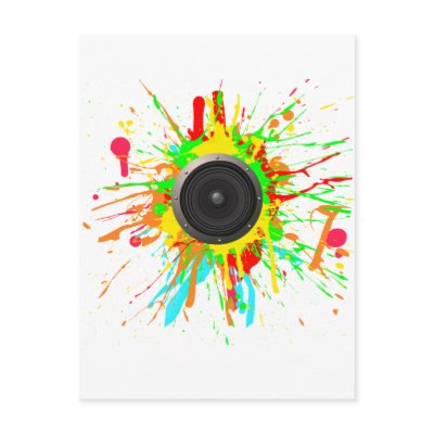 Speaker Splatter - DJ Music Disc Jockey Audio Postcard