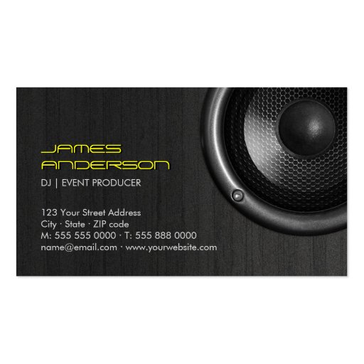 Speakers DJ Music Event Production business cards (front side)
