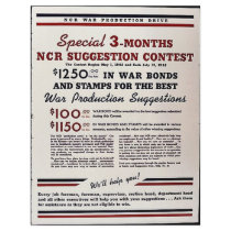 Special 3-Months Ncr Suggestion Contest flyers by ww2posters Special 3-Months Ncr Suggestion Contest flyers