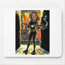 Special Agent Kathrin Night Caricature Mousepad mousepads