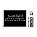 SPECIAL BLACK AND WHITE WEDDING POSTAGE STAMPS stamp